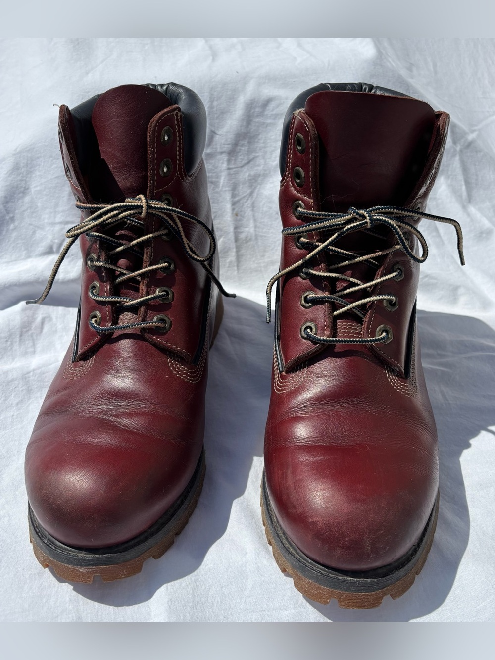 Vintage USA Timberland 6 Inch Lace-up Boots Mens 10 Burgundy Oxblood Leather